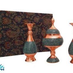 ست گلدان و شکلات خوری فیروزه و باکس ترمه