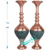 گلدان سه گوی فیروزه کوبی 37 سانت