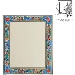 آینه طرح گل و مرغ زمینه فیروزه ای سایز ۴۰×۵۰