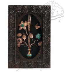 قاب فیروزه کوبی سه شاخه داخل قاب پی وی سی