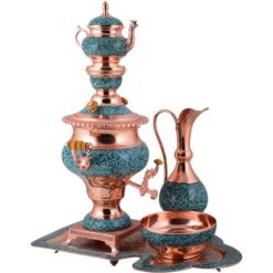 سرویس سماور 5 پارچه فیروزه کوبی