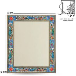آینه طرح گل و مرغ زمینه فیروزه ای سایز ۴۰×۵۰