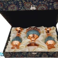 ست هدیه گلدان 16 و آجیل خوری 11 فیروزه کوبی