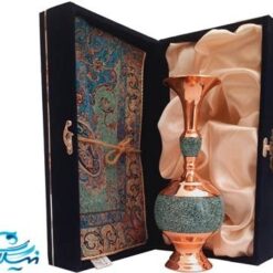ست هدیه گلدان مس و فیروزه و ترمه