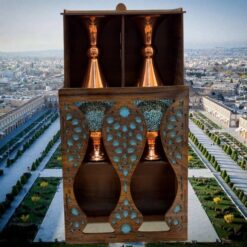 گلدان فیروزه کوبی 20cm همراه با جعبه هدیه سنتی