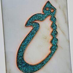 تابلو فیروزهکوبی ۳۰×۴۰ طرح کلمه «هیچ»