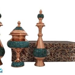 پک هدیه تنگ و شکلات خوری مس و فیروزه