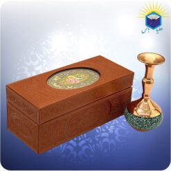 شلغمی مس و فیروزه کوب 13 سانت با جعبه ام دی اف چرمی