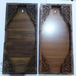 تابلو بشقاب میناکاری سری سه تایی چوبی