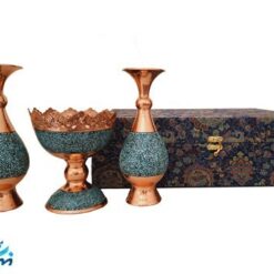 ست گلدان 20 و آجیل خوری 13 سانتی فیروزه کوبی