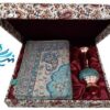 باکس هدیه ترمه و گلدان فیروزه کوبی