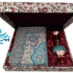 باکس هدیه ترمه و گلدان فیروزه کوبی