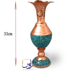 پک هدیه جفت سنبل دان 33 فیروزه کوبی با جعبه چوب و ترمه