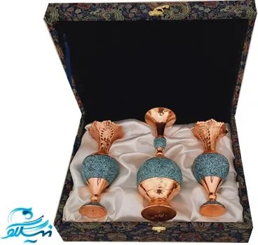 پک هدیه سنبلدان و گلدان فیروزه کوبی