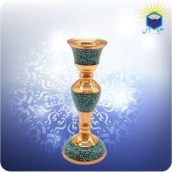 شمعدان مس و فیروزه کوب 18 سانت