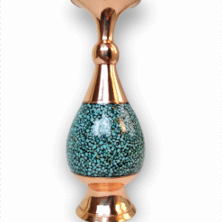 گلدان مس و فیروزه کوبی (ارتفاع 20 سانتی متر)