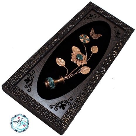 تابلو فیروزه کوبی شاخه گل مسی