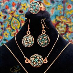 ست زیورآلات مسی فیروزه کوبی مدل 4
