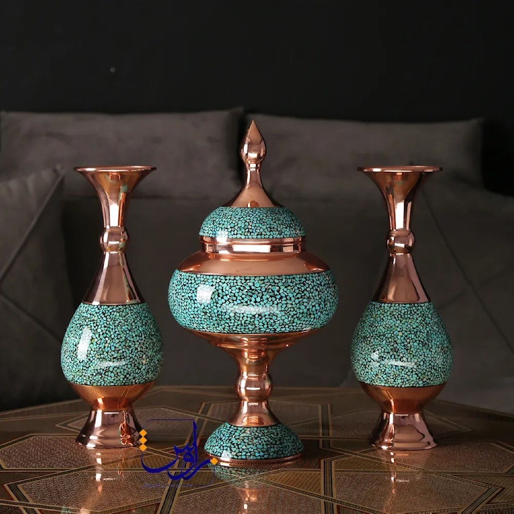 گلدان صراحی میانه فیروزه کوب