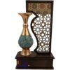 تندیس چوبی و گلدان فیروزه کوبی