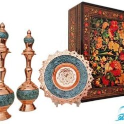 ست تنگ و بشقاب فیروزه کوبی با جعبه