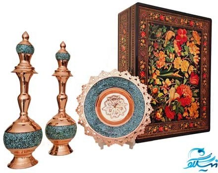 ست تنگ و بشقاب فیروزه کوبی با جعبه