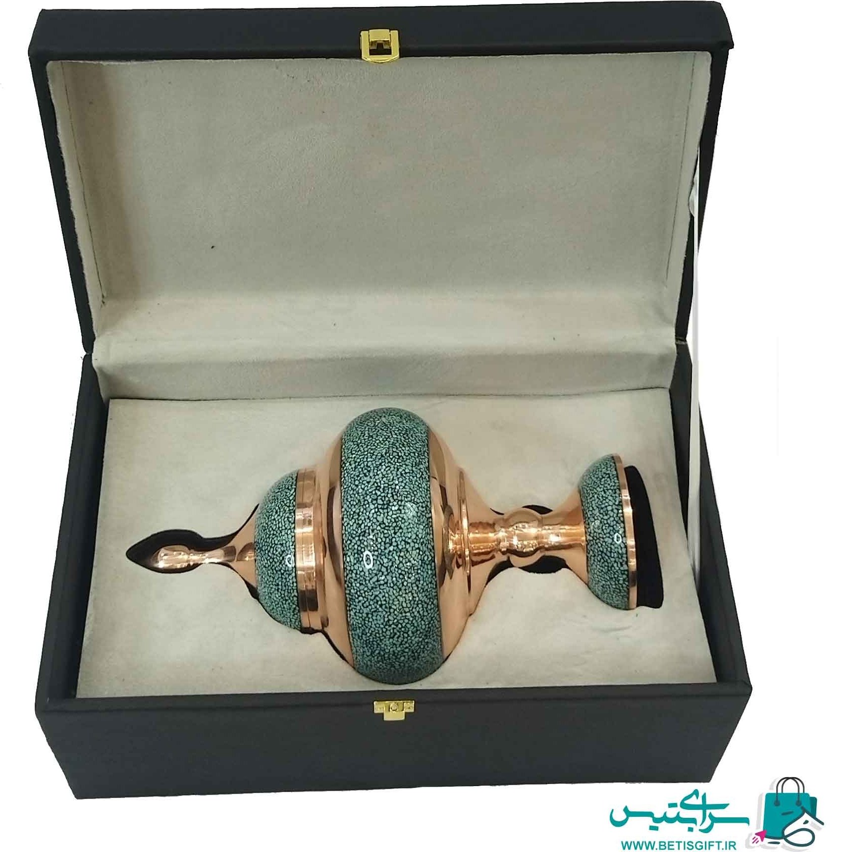 ست هدیه شکلات خوری فیروزه کوب سایز 30 با جعبه ترمه