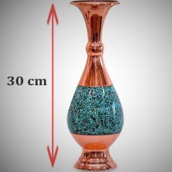 گلدان فیروزه کوبی صراحی سایز ۳۰ سانتی متر