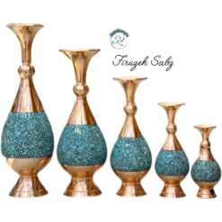 گلدان فیروزه کوبی مدل صراحی سایز ۱۶ تا ۳۰ سانت