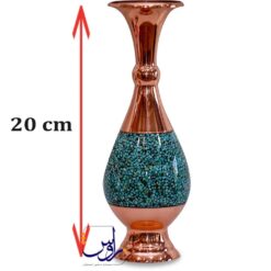 پک هدیه جفت گلدان صراحی 20 فیروزه کوبی با هاردباکس