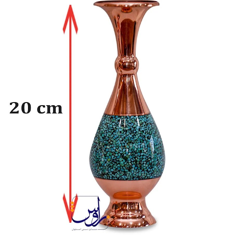 پک هدیه جفت گلدان صراحی 20 فیروزه کوبی با هاردباکس