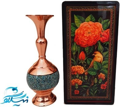 گلدان فیروزه کوبی با بسته بندی نفیس