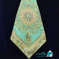 ست هدیه شکلات خوری ارتفاع 30 فیروزه کوب و رومیزی ترمه یزد 1*1 به همراه جعبه هدیه