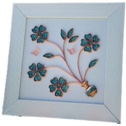 تابلو فیروزه‌کوبی پنج گل برجسته35×35