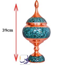 پک هدیه شکلات خوری 40 فیروزه کوبی با جعبه چوب و ترمه