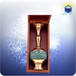 گیلاسی مس و فیروزه کوب 20 سانت با جعبه ام دی اف چرمی