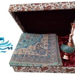 باکس هدیه ترمه و گلدان فیروزه کوبی