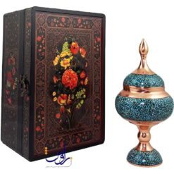 پک هدیه شکلات خوری 23 فیروزه کوبی با جعبه دکوپاژ