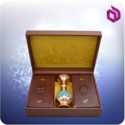 خيام و باباطاهر و گلستان و بوستان پالتويی چرم با گلدان فیروزه 16