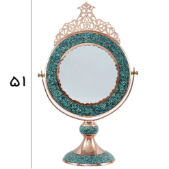 آینه دایره تاجی 50 فیروزه