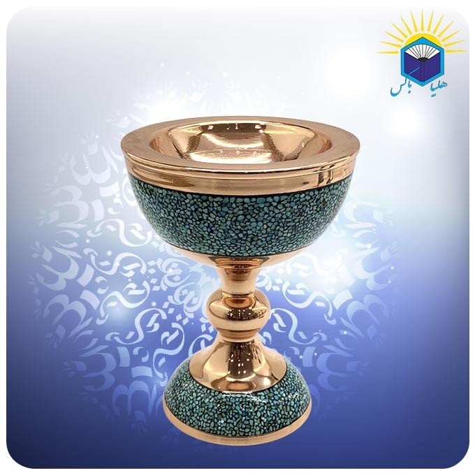 سنگاب مس و فیروزه کوب 16 سانت