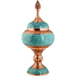 شکلات خوری فیروزه کوب قلمزنی پایه دار 40 سانتی