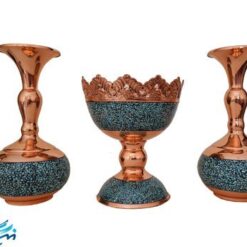 ست هدیه گلدان و آجیل خوری فیروزه کوبی