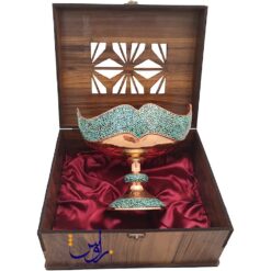 پک هدیه کشکول 32 فیروزه کوبی با جعبه چوب و ترمه