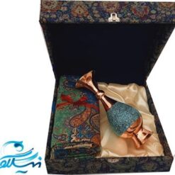 ست گلدان فیروزه کوبی و ترمه با بسته بندی لوکس
