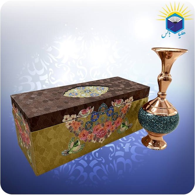 گیلاسی مس و فیروزه کوب 20 سانت با جعبه ام دی اف گالینگور(کد 60113)