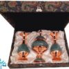ست گلدان و شکلات خوری فیروزه و باکس ترمه