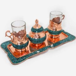 سرویس چایخوری فیروزه کوبی دو نفره