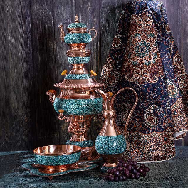 سماور فیروزه کوبی نفیس