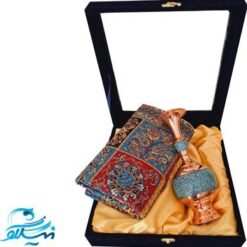 پک گلدان 25 سانتی فیروزه‌کوبی و ترمه